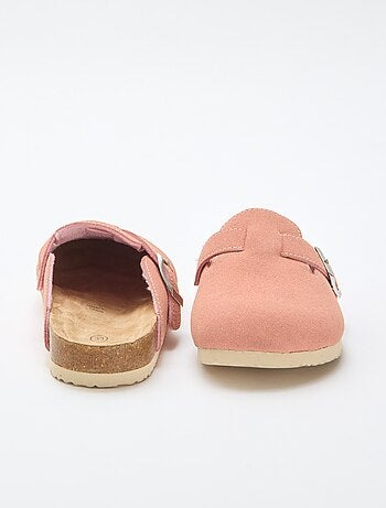Mules in simil suede con cinturini