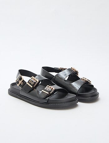 Mules in similpelle con 3 cinturini regolabili