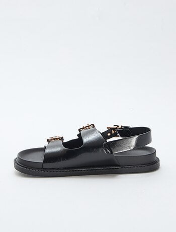 Mules in similpelle con 3 cinturini regolabili