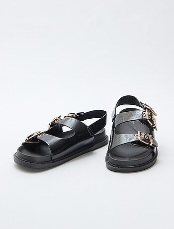 Mules in similpelle con 3 cinturini regolabili