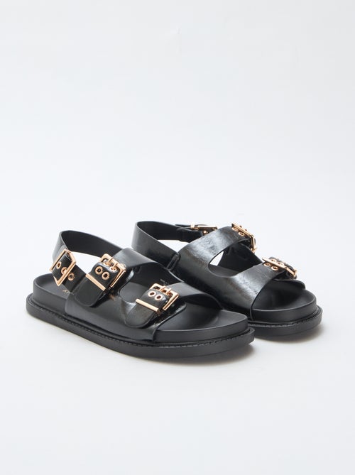 Mules in similpelle con 3 cinturini regolabili - Kiabi