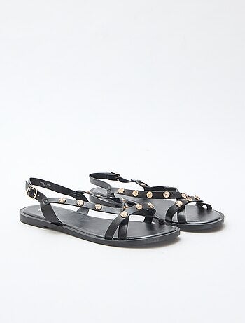 Mules multi-fascette con borchie brillanti