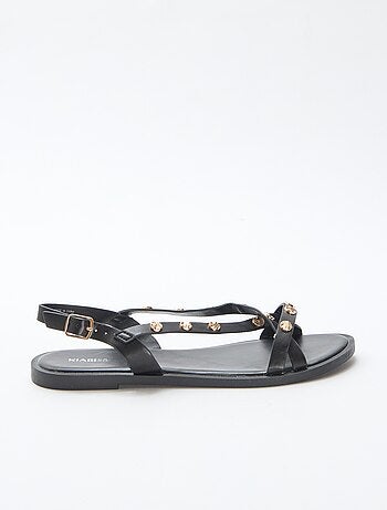 Mules multi-fascette con borchie brillanti