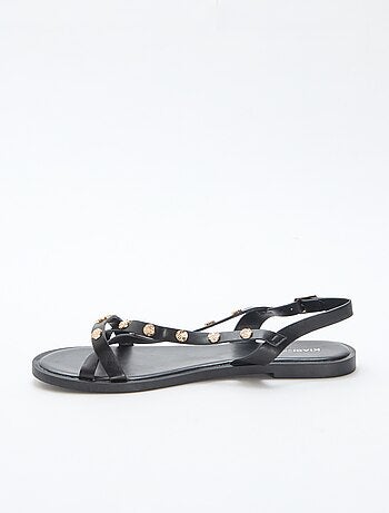 Mules multi-fascette con borchie brillanti