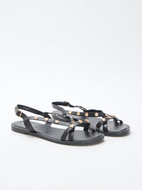 Mules multi-fascette con borchie brillanti - Kiabi