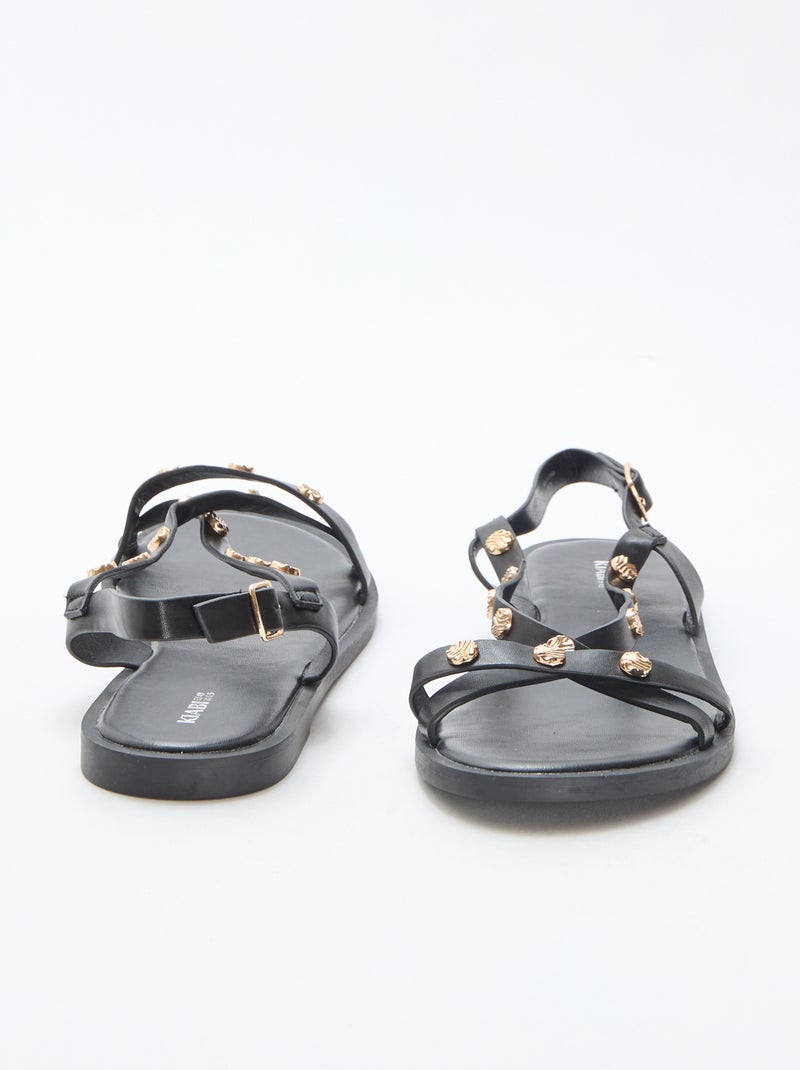Mules multi-fascette con borchie brillanti Nero - Kiabi