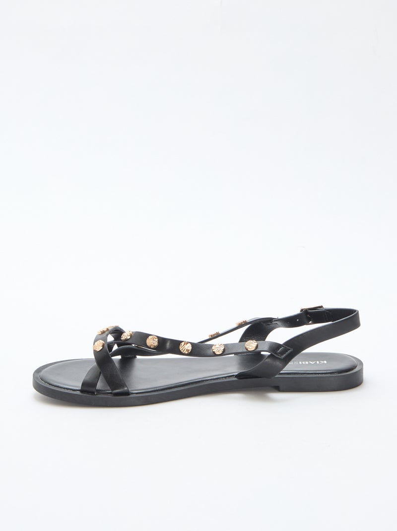 Mules multi-fascette con borchie brillanti Nero - Kiabi