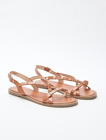 Mules multi-fascette con borchie brillanti