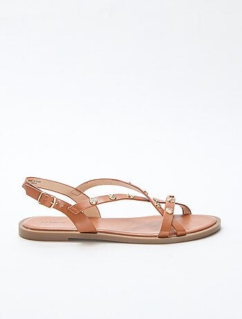 Mules multi-fascette con borchie brillanti