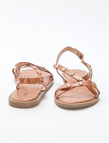 Mules multi-fascette con borchie brillanti