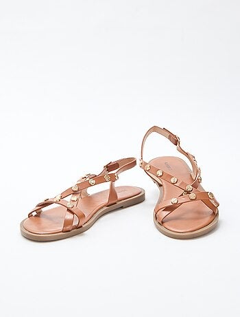 Mules multi-fascette con borchie brillanti