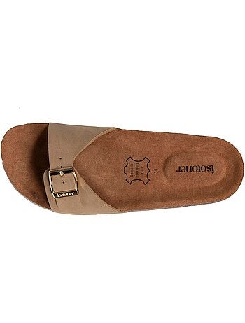 Mules sandali con cinturino extra confortevole, soletta in pelle isotoner