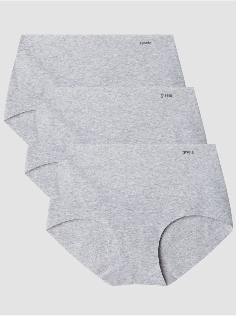 Mutandina midi tessuto cotone Grigio melangiato - Kiabi