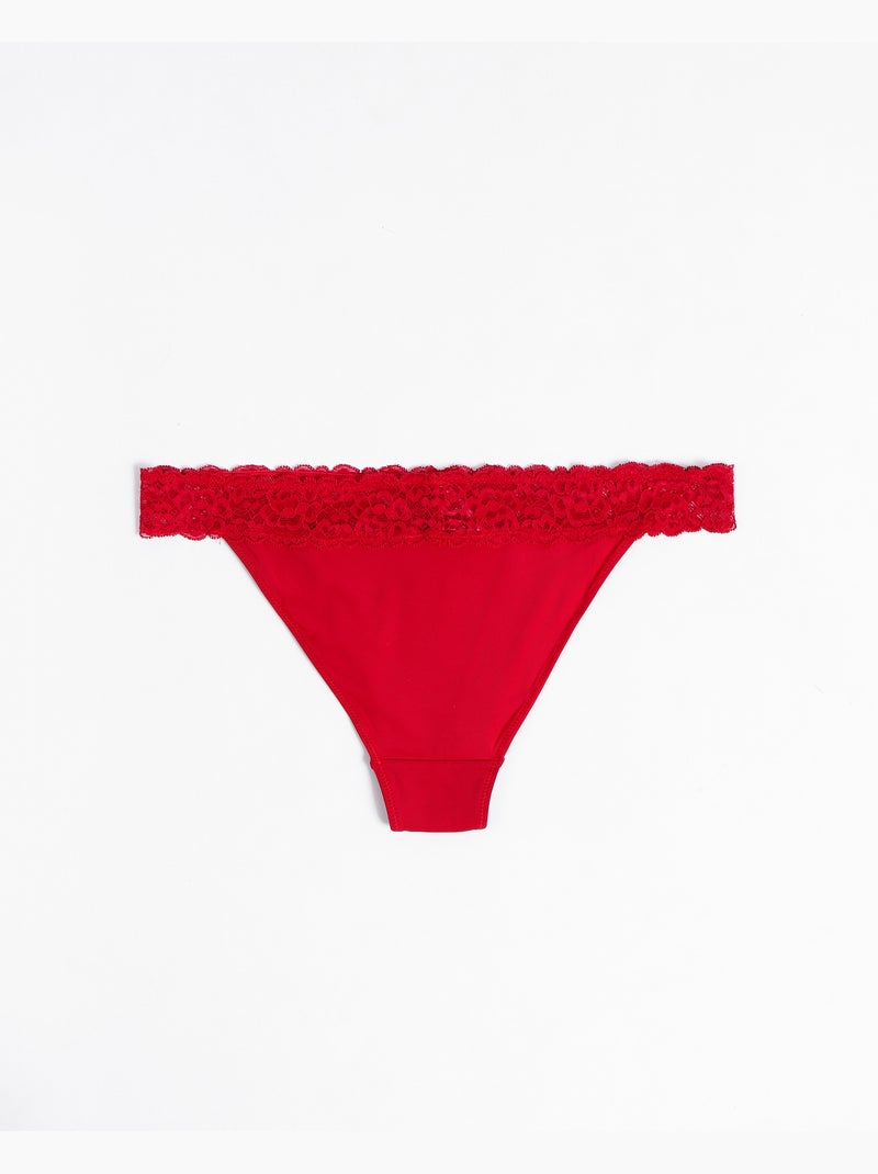 Mutandine in pizzo ADMAS con confezione regalo per donna Rosso scuro - Kiabi