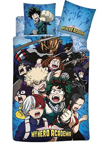 My Hero Academia, Set di Biancheria da Letto per Bambino 3 pezzi, Stampato Reversibile 100% Cotone