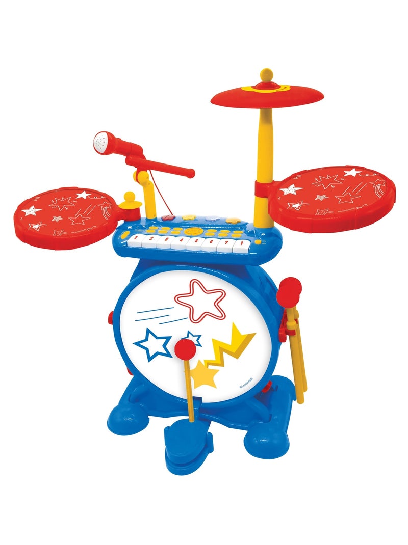 My Rock Band set completo di batteria elettronica luminosa con sedile Blu - Kiabi