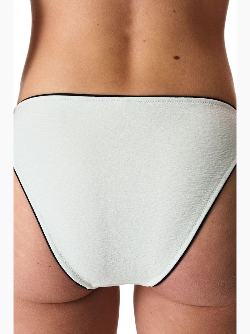 Nadia slip bikini con texture e vita media penti Bianco - Kiabi