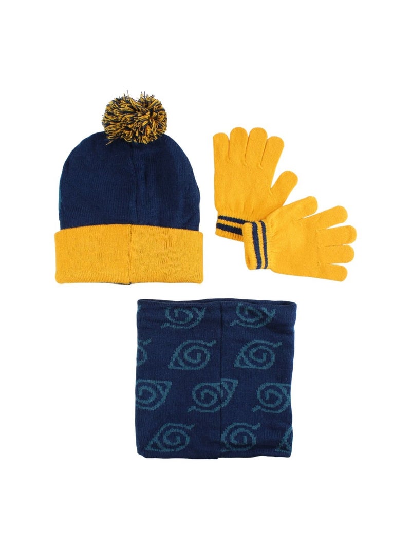 Naruto - Cappello, guanti e scaldacollo bambino Nero - Kiabi