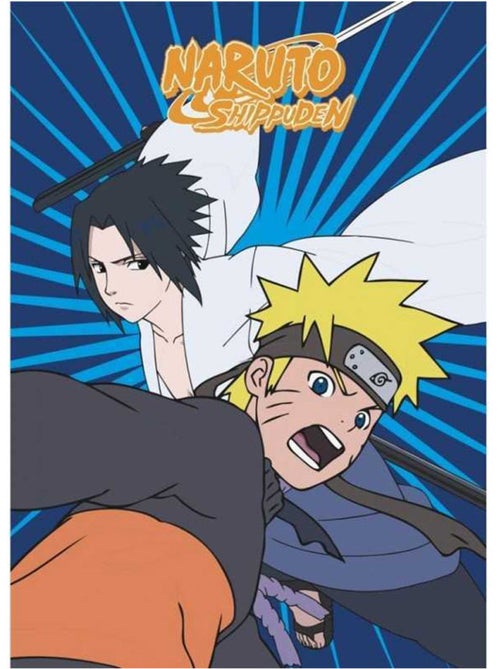 Naruto Shippuden - Plaid in pile per bambini Manga Sasuke - Coperta 100x140 cm - Kiabi