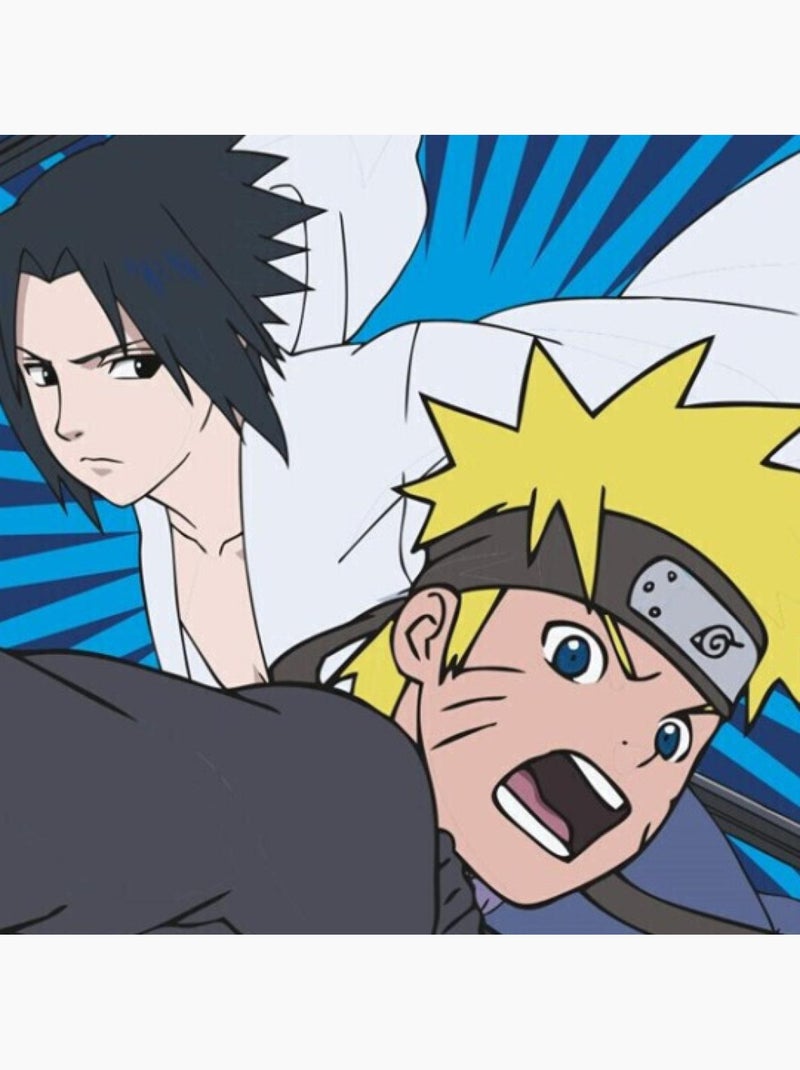 Naruto Shippuden - Plaid in pile per bambini Manga Sasuke - Coperta 100x140 cm Blu Blu cielo Blu - Kiabi