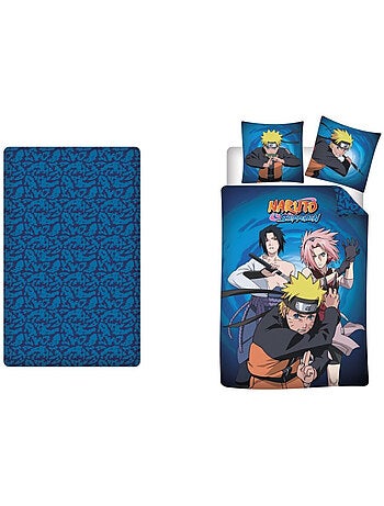 Naruto Shippuden - Set di biancheria da letto per bambini 3 pezzi - Copripiumino 140x200 cm