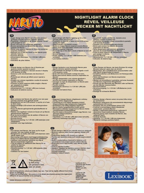 Naruto Sveglia notturna con suoni - Kiabi