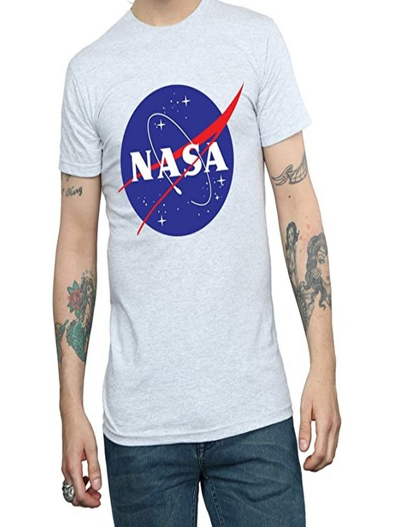 NASA Insignia Maglietta Logo Effetto Invecchiato Uomo Grigio melangiato - Kiabi