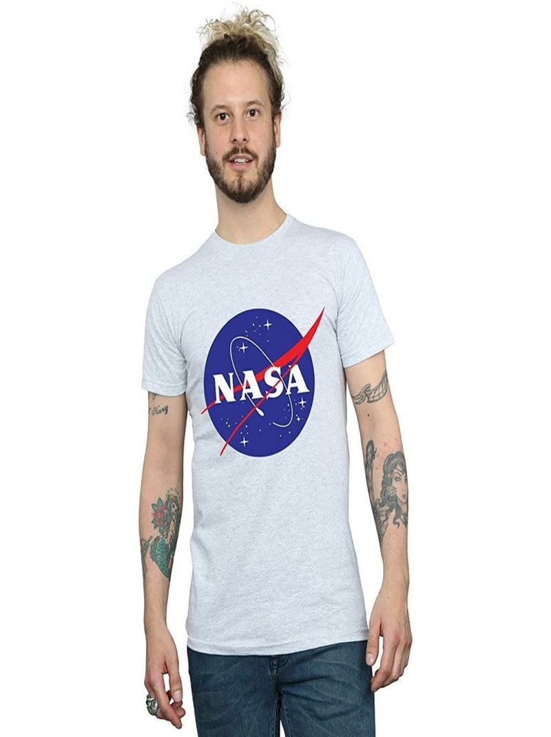 NASA Insignia Maglietta Logo Effetto Invecchiato Uomo Grigio melangiato - Kiabi