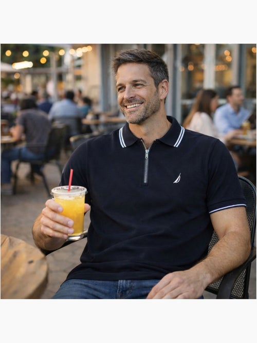 Nautica - Polo uomo a maniche corte con design moderno e chiusura con zip - Kiabi