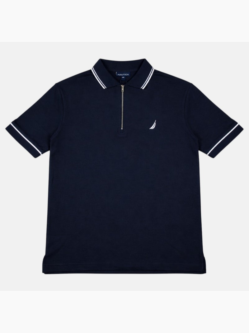 Nautica - Polo uomo a maniche corte con design moderno e chiusura con zip Blu marino - Kiabi