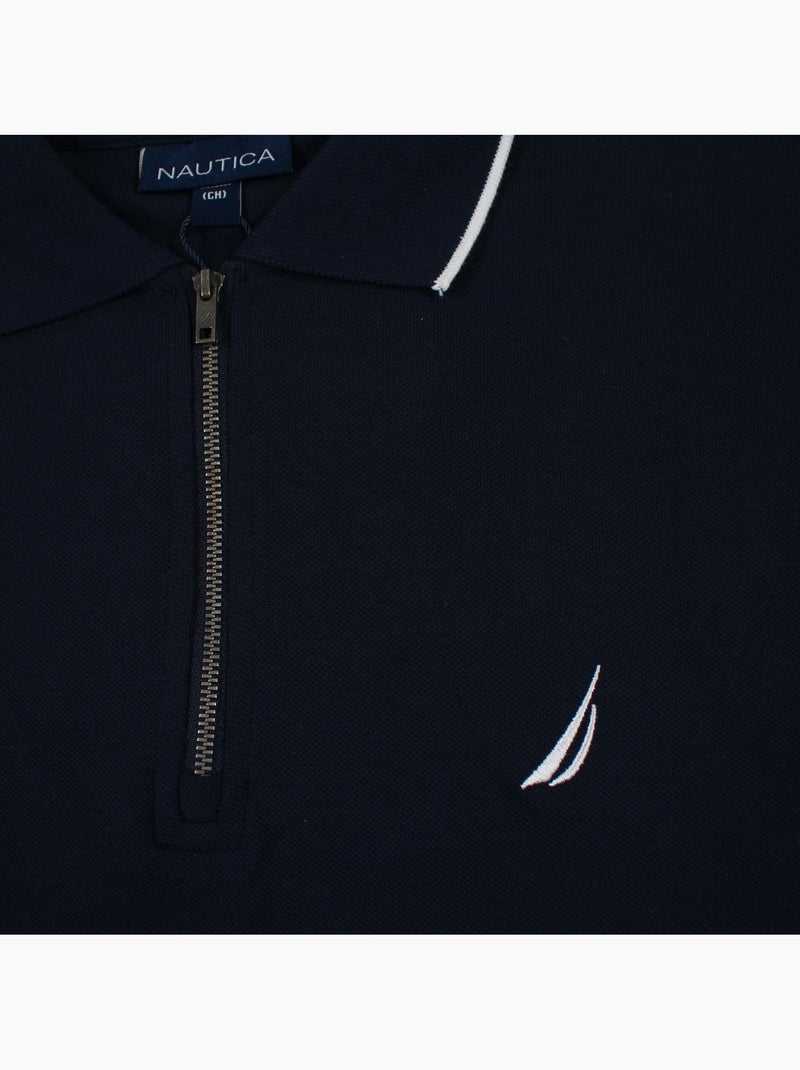 Nautica - Polo uomo a maniche corte con design moderno e chiusura con zip Blu marino - Kiabi