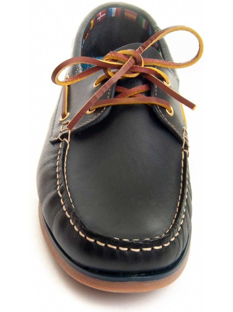 Nautico Pelle Naturale Purapiel Blu Nero - Kiabi