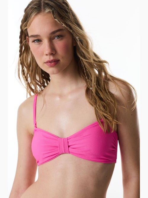 Nena lucido top bikini senza spalline con texture a nodo penti - Kiabi Nena lucido top bikini senza spalline con texture a nodo penti - Kiabi