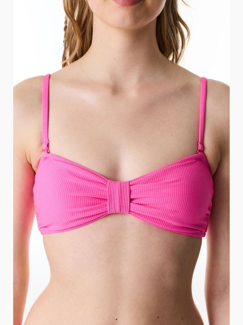 Nena lucido top bikini senza spalline con texture a nodo penti - Kiabi Nena lucido top bikini senza spalline con texture a nodo penti - Kiabi