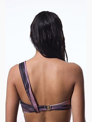 Nixie top bikini a una spalla a righe penti