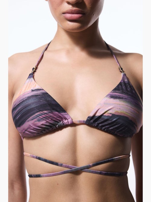 Nixie top bikini triangolo a righe con fibbia penti - Kiabi