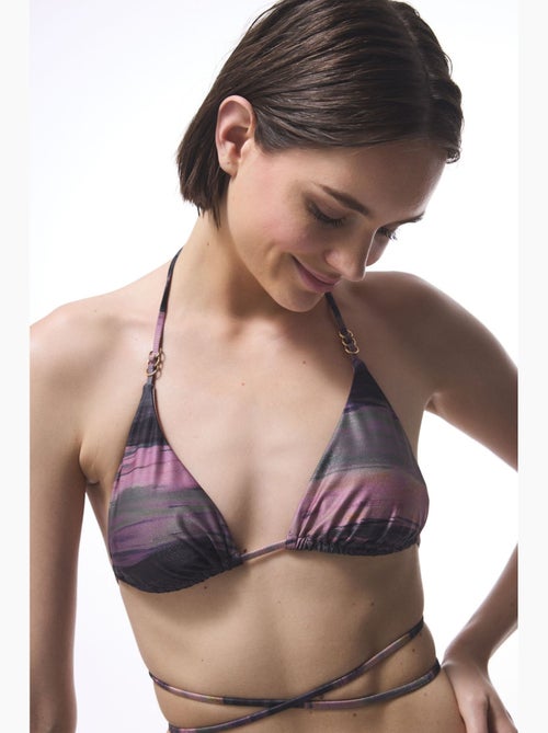 Nixie top bikini triangolo a righe con fibbia penti - Kiabi