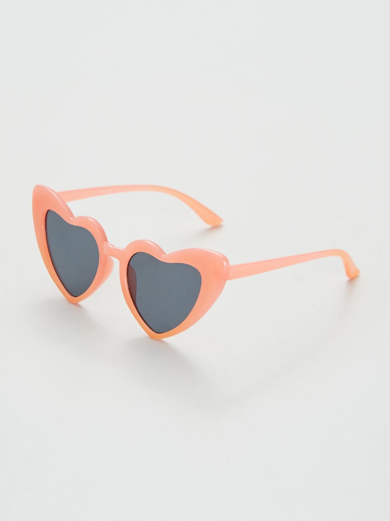 2 Paia Di Occhiali Da Sole A Forma Di Cuore Arancione – Leggeri In Policarbonato Con Protezione UV – Unisex Per Feste E Outdoor