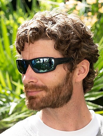 Occhiali da sole finitura sportiva in gomma, lenti polarizzate unisex adulto Isotoner