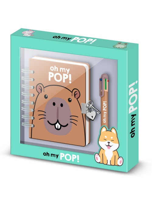Oh My Pop Capybara Confezione con Diario A5 + Penna 6 Colori, Multicolore - Kiabi