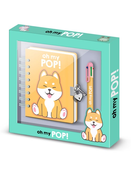 Oh My Pop Shiba Confezione con Diario A5 + Penna 6 Colori, Multicolore - Kiabi