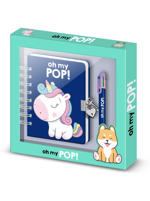 Oh My Pop Sweety Confezione con Diario A5 + Penna 6 Colori, Multicolore - Kiabi