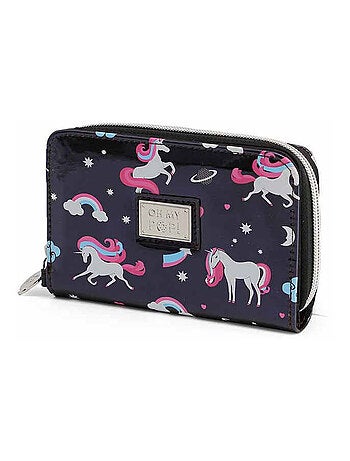 Oh My Pop Unicorn Portafoglio, Nero