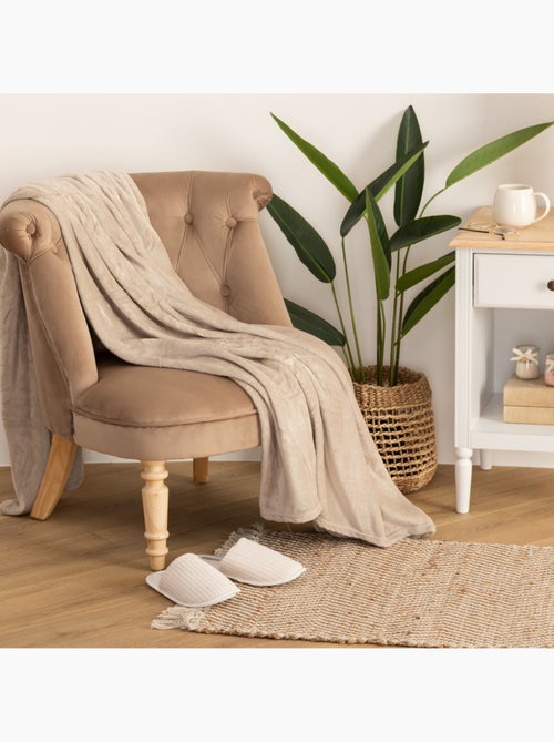 Ollis, un giaciglio di flanella beige 130x180cm - Kiabi Ollis, un giaciglio di flanella beige 130x180cm - Kiabi