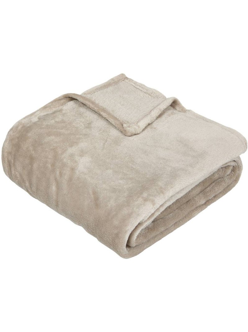 Ollis, un giaciglio di flanella beige 130x180cm Beige - Kiabi