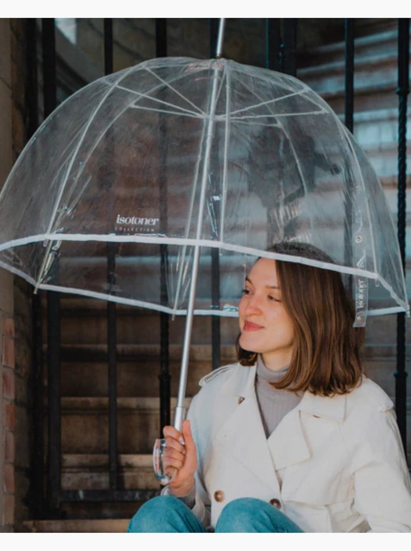 Ombrello campana trasparente con cupola da 85 cm donna Bianco/Trasparente - Kiabi