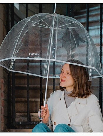 Ombrello campana trasparente con tettuccio da 85 cm donna isotoner