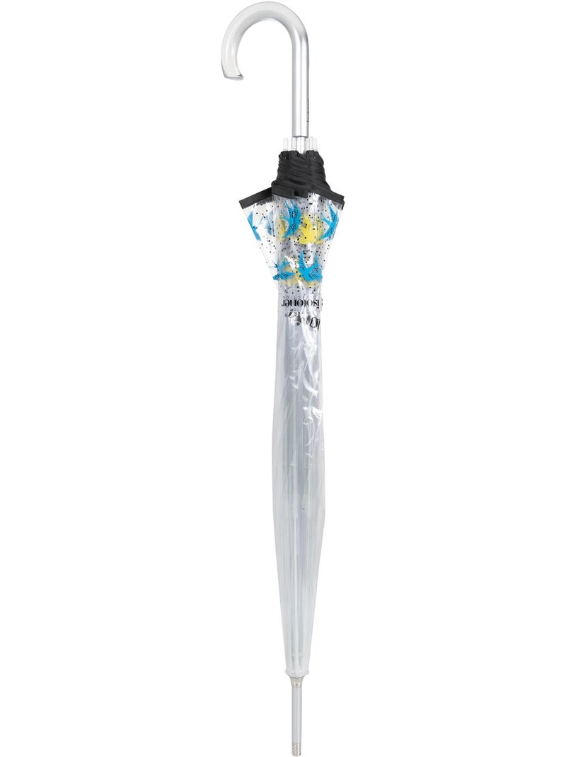 Ombrello canna Automatico, campana trasparente, antivento donna Isotoner Blu Giallo - Kiabi