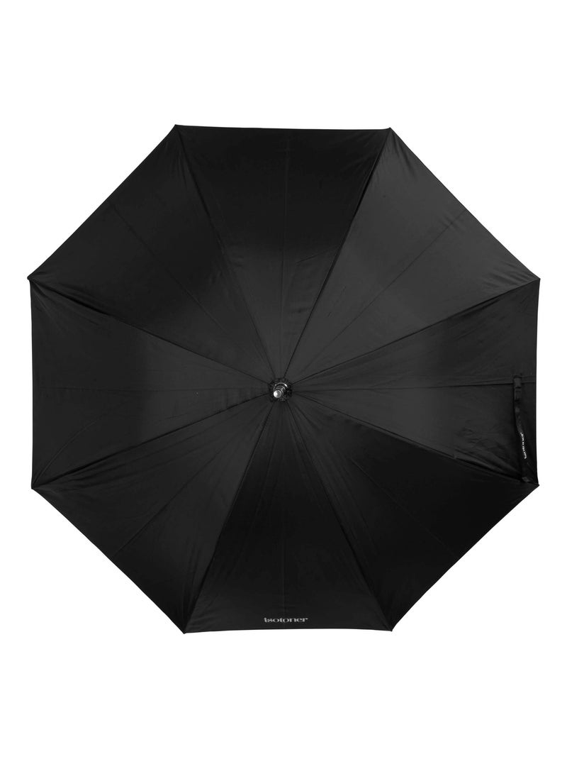 Ombrello canna, solido, ultra idrorepellente, apertura automatica/chiusura unisex adulto Isotoner Nero - Kiabi