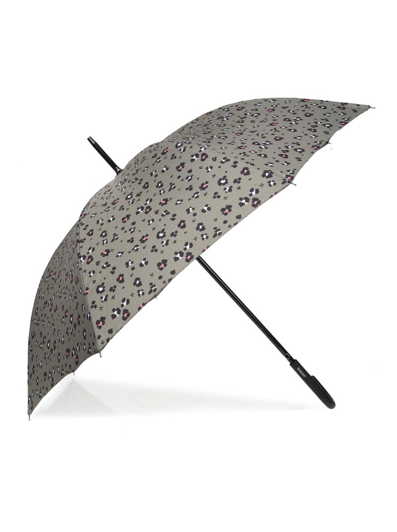 Ombrello canna, ultra-disturbante, solida, apertura automatica/chiusura manuale donna Isotoner Nero Cachi Bianco - Kiabi